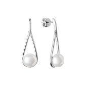 Cercei argint lungi cu perle naturale albe DiAmanti SK20222E-W-G